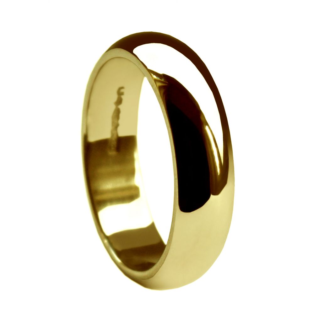 5mm 18ct Yellow Gold Extra Heavy D Shaped Wedding Rings Bands
