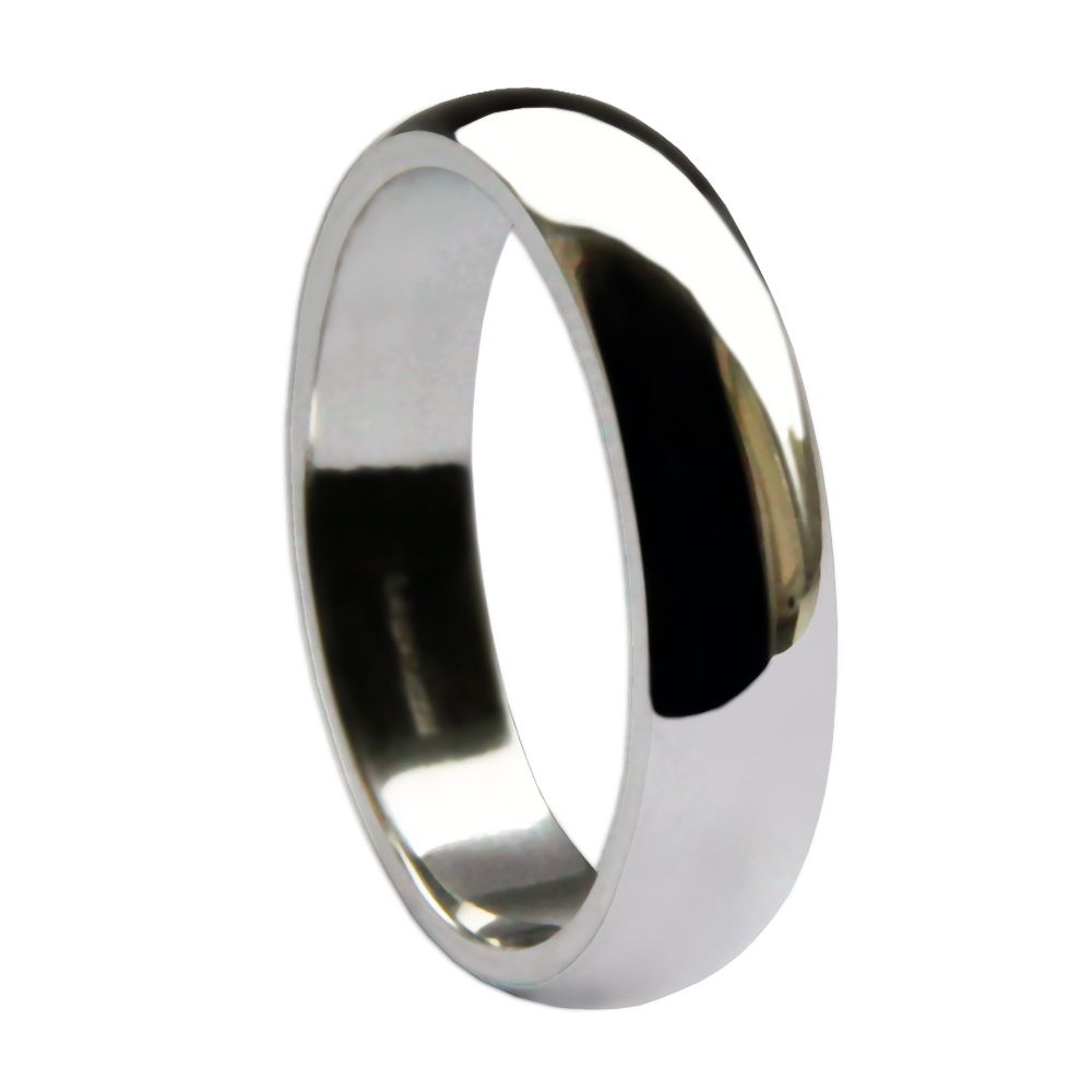 7mm 950 Platinum Heavy D Shape Wedding Rings Bands
