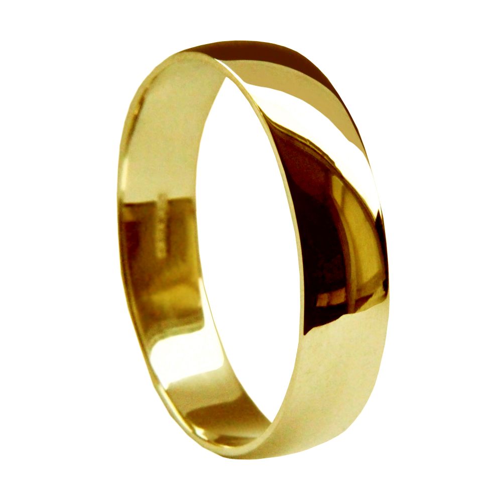6mm 18ct Yellow Gold Light D Shaped Wedding Rings Bands