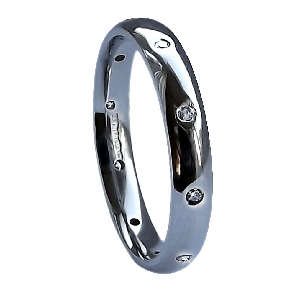 3mm 950 Palladium Heavy Court Comfort  0.16ct GSI Full Eternity Diamond Ring Wedding Rings Bands