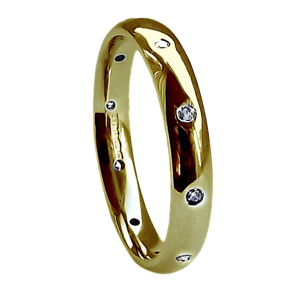3mm 18ct Yellow Gold Heavy Court Comfort  0.16ct GSI Full Eternity Diamond Ring Wedding Rings Bands