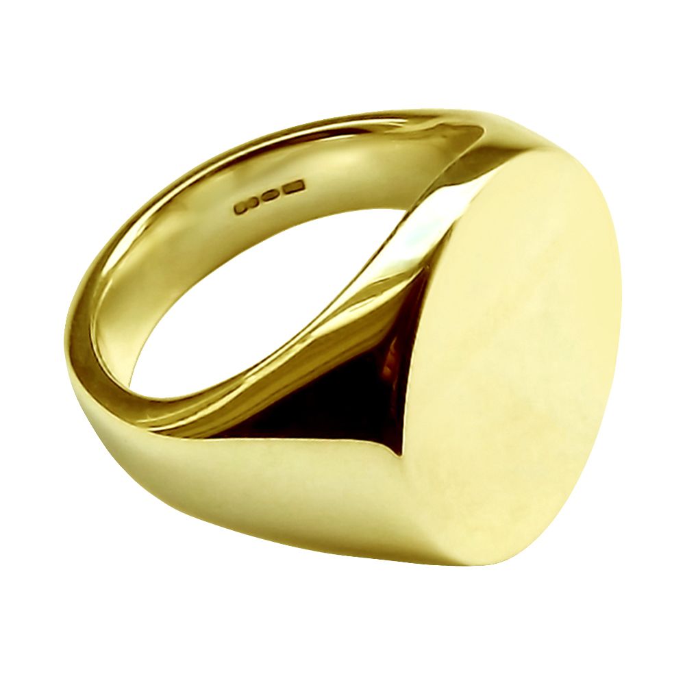 18ct Yellow Gold Men's Oval Signet Rings 20 x 16 x 3.4mm