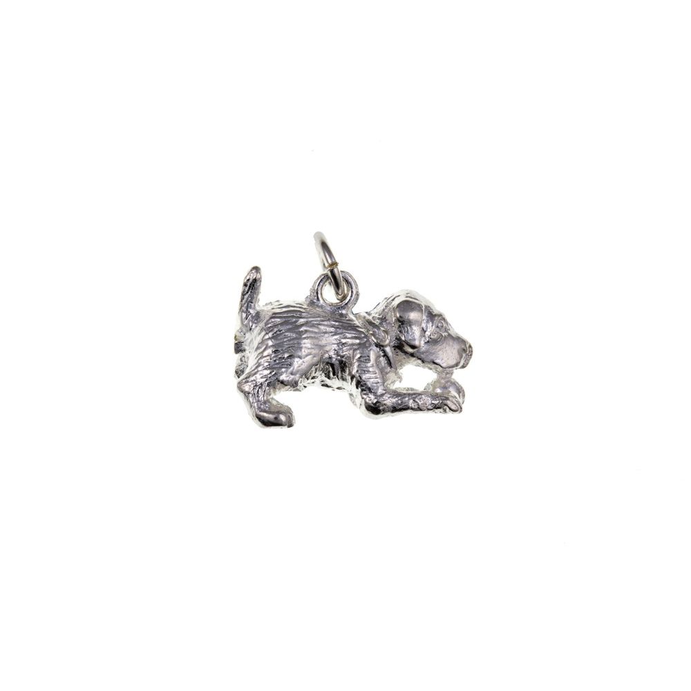 925 Sterling Silver Solid Puppy Dog Heavy Charm