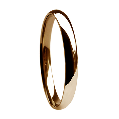 2mm 18ct Rose gold Court Shape Wedding Rings