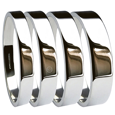 925 Sterling Silver Flat Profile Wedding Rings 2mm 3mm 4mm 5mm 6mm 