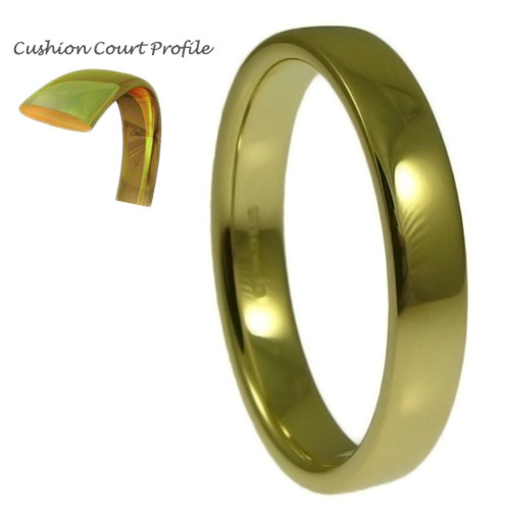 3mm 18ct Yellow Gold Heavy Cushion Court Comfort Wedding Rings Bands