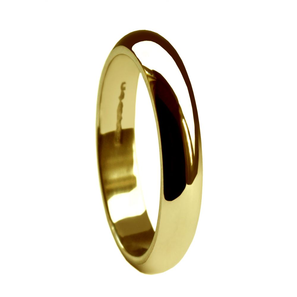 3mm 18ct Yellow Gold Extra Heavy D Shaped Wedding Rings Bands