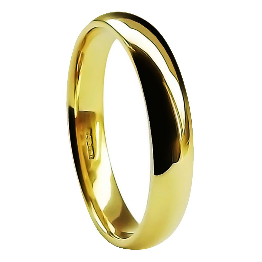 5mm 9ct Yellow Gold Extra Light Court Comfort Wedding Rings Bands