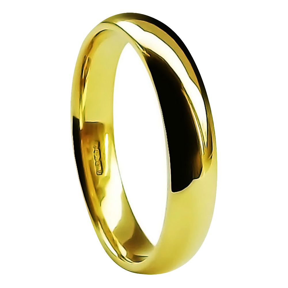 6mm 18ct Yellow Gold Light Court Comfort Wedding Rings Bands