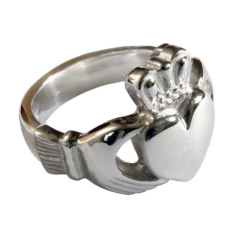 925 Sterling Silver Man's Extra Large Irish Claddagh Rings 20mm