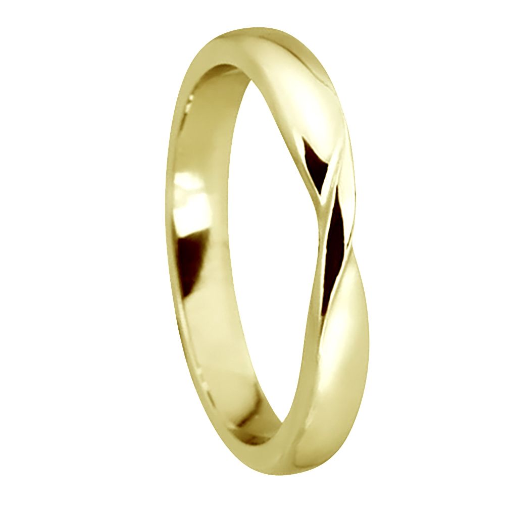 9ct Yellow Gold  Ribbon Twist Wedding Rings Bands D Profile