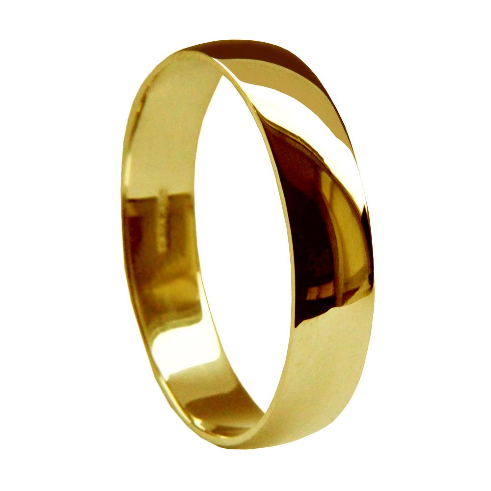 5mm 18ct Yellow Gold Light D Shaped Wedding Rings Bands
