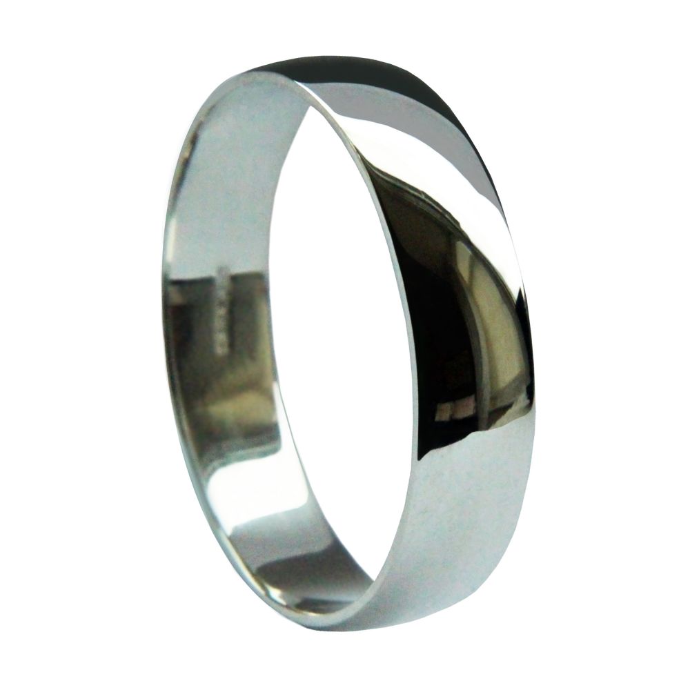 6mm 950 Platinum Medium D-Shape Wedding Rings Bands