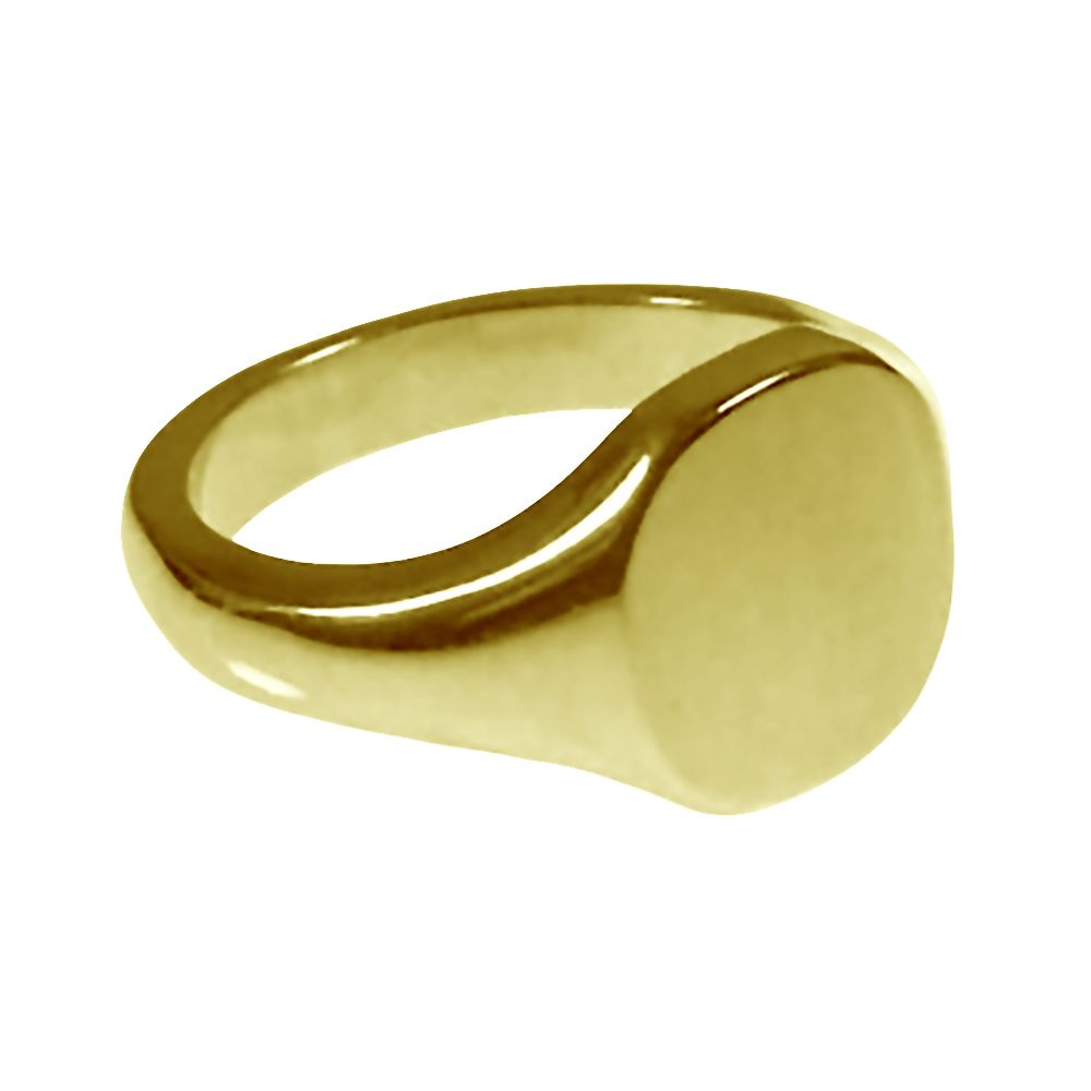 18ct Yellow Gold Cushion shaped Signet Rings 12 x 11mm 11.5g