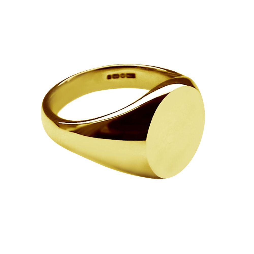 18ct Solid Gold Ladies Oval Signet Rings 11 x 9mm 7.8g