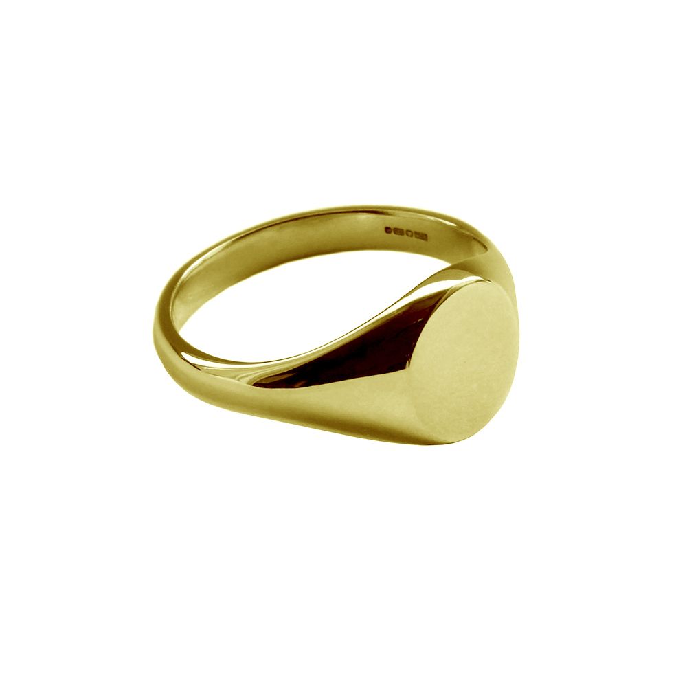 18ct Yellow Gold Ladies Child's Oval Signet Rings 9.6 x 7.1 x 1.8mm