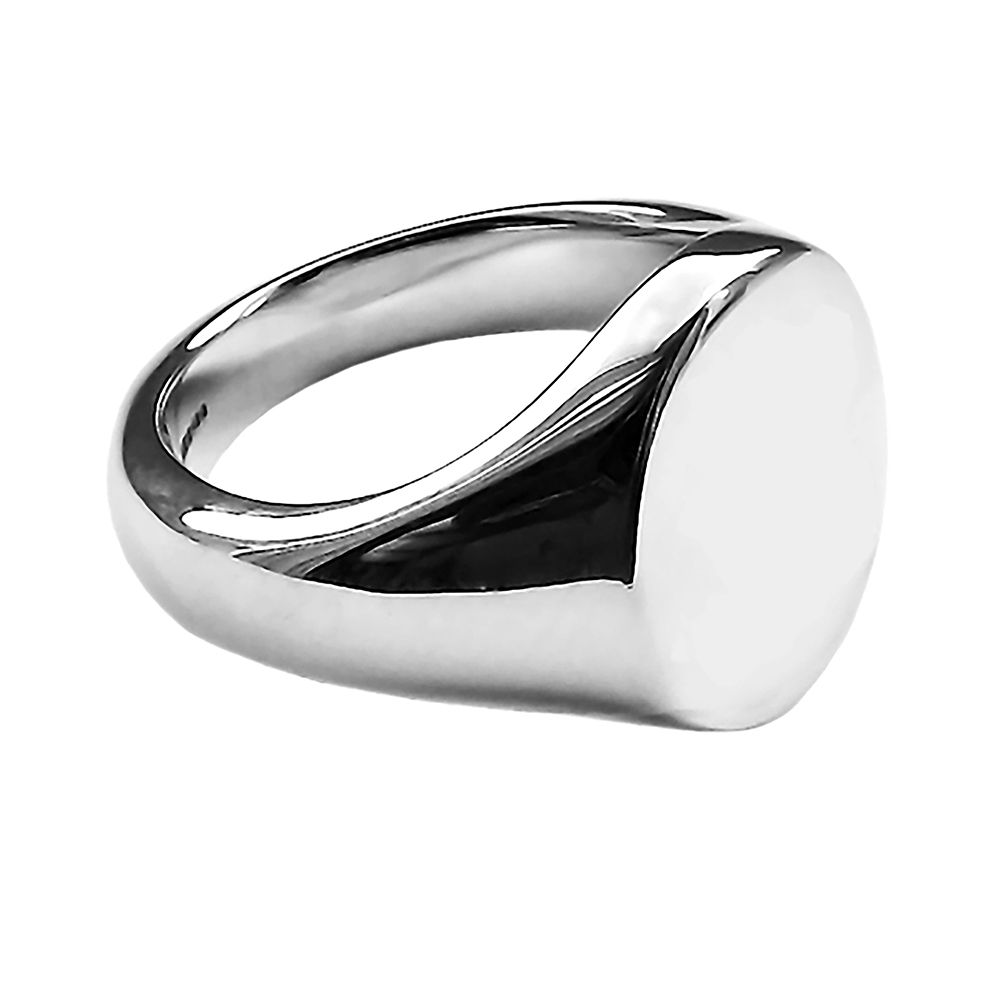 925 Sterling Silver Oval Signet Rings 13 x 11 x 2.75mm