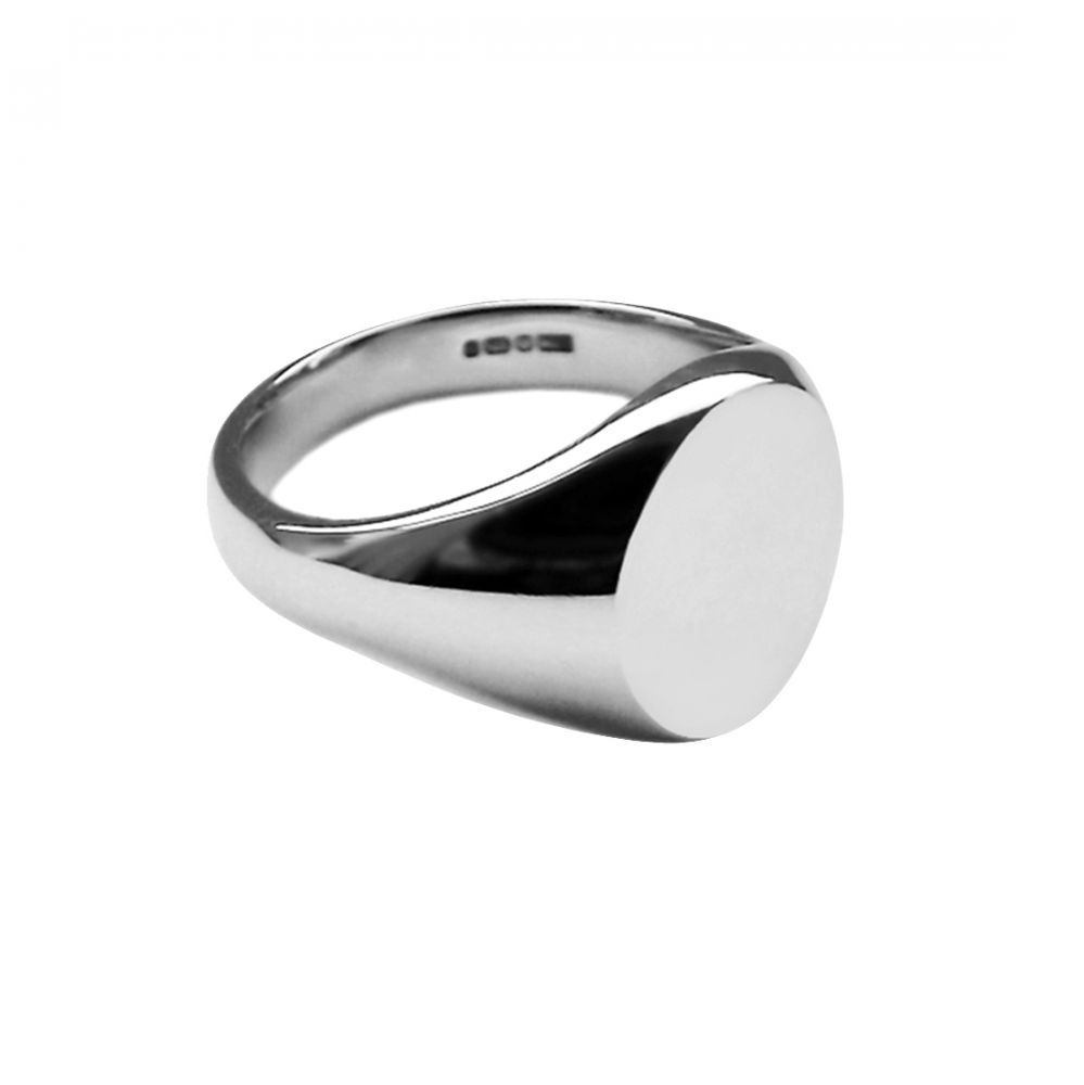 925 Sterling Silver Small Oval Signet Ring 9 x 7mm