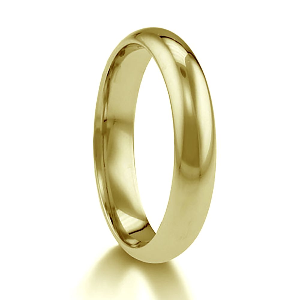 4mm 9ct Yellow Gold Paris Profile Wedding Rings Bands