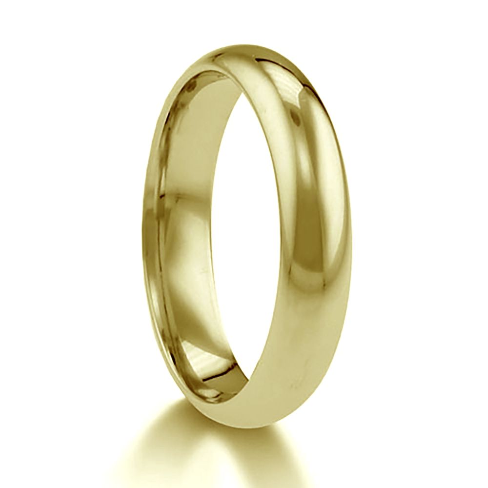 5mm 9ct Yellow Gold Paris Profile Wedding Rings Bands