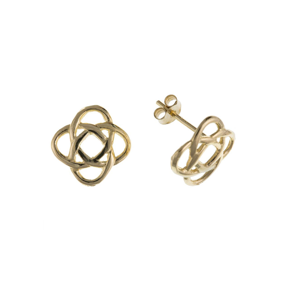 9ct Gold Celtic Style Studs / Earrings 12 x 12mm
