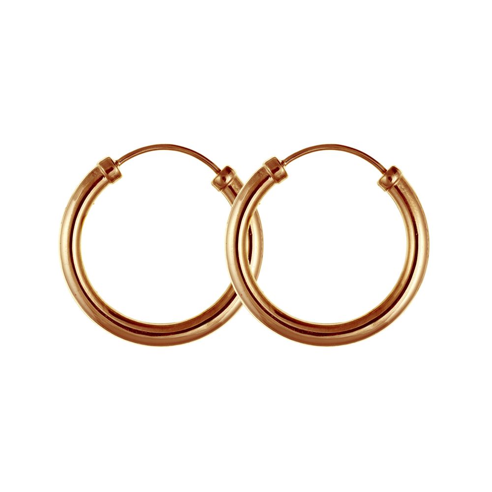 9ct Rose Gold Men's Or Ladies 18mm Pair Of Hoop Earrings