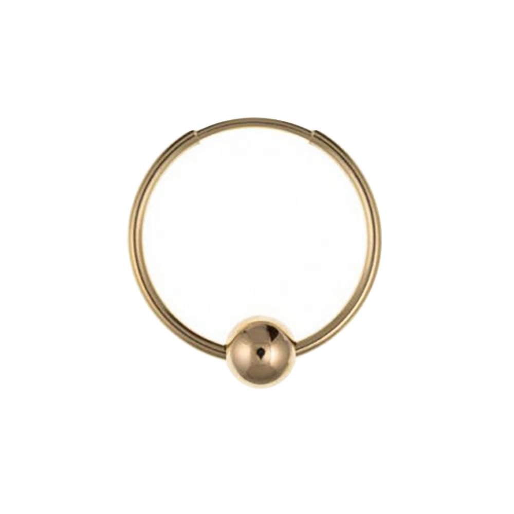 9ct Yellow Gold Gents 18mm  Hoop Earring with Ball UK Made