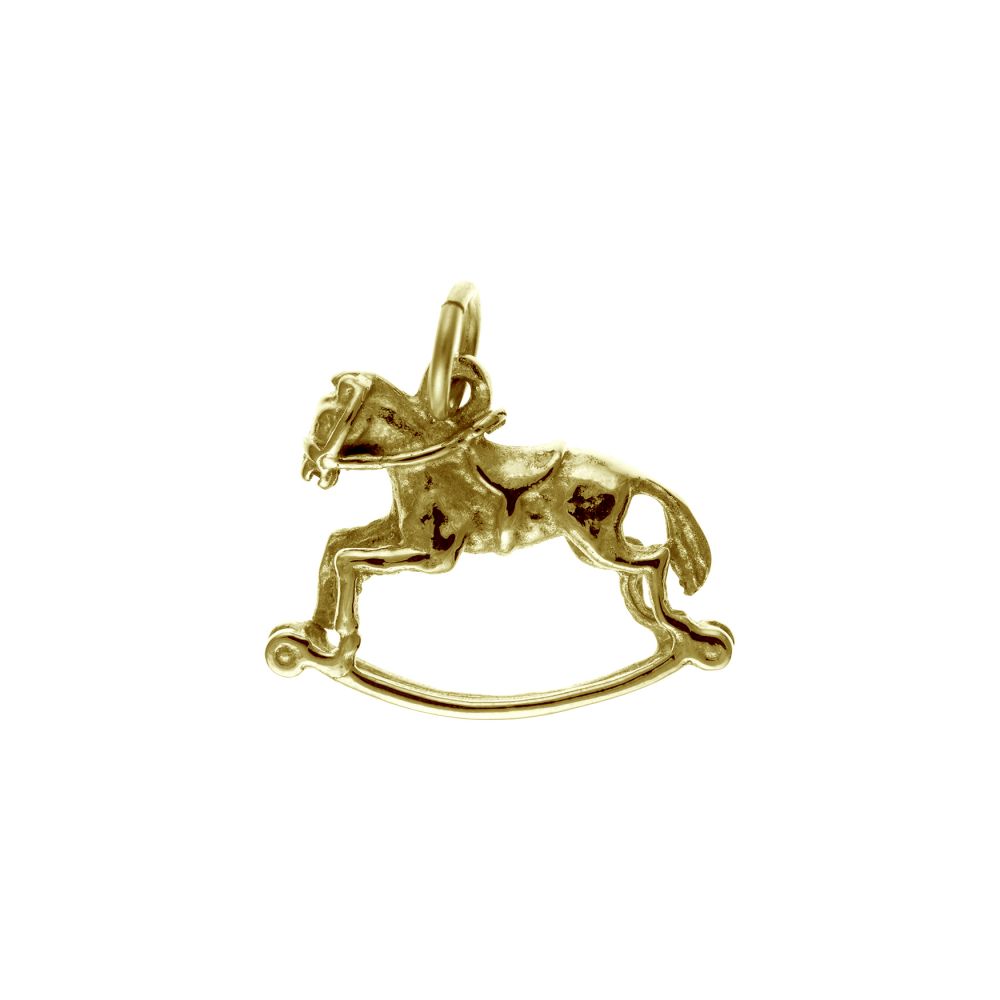 9ct Solid Yellow Gold Rocking Horse Charm