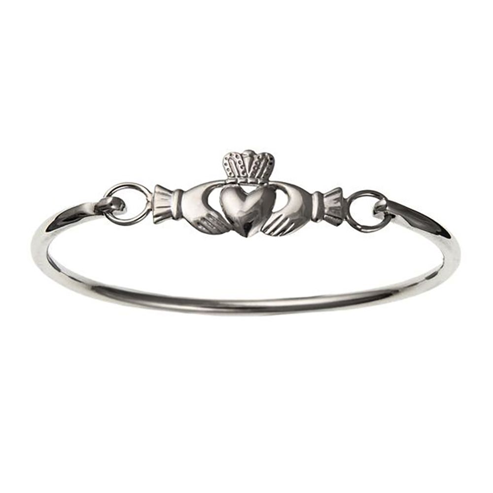 925 Solid Sterling Silver Ladies Claddagh Bracelet   UK Made and Hallmarked