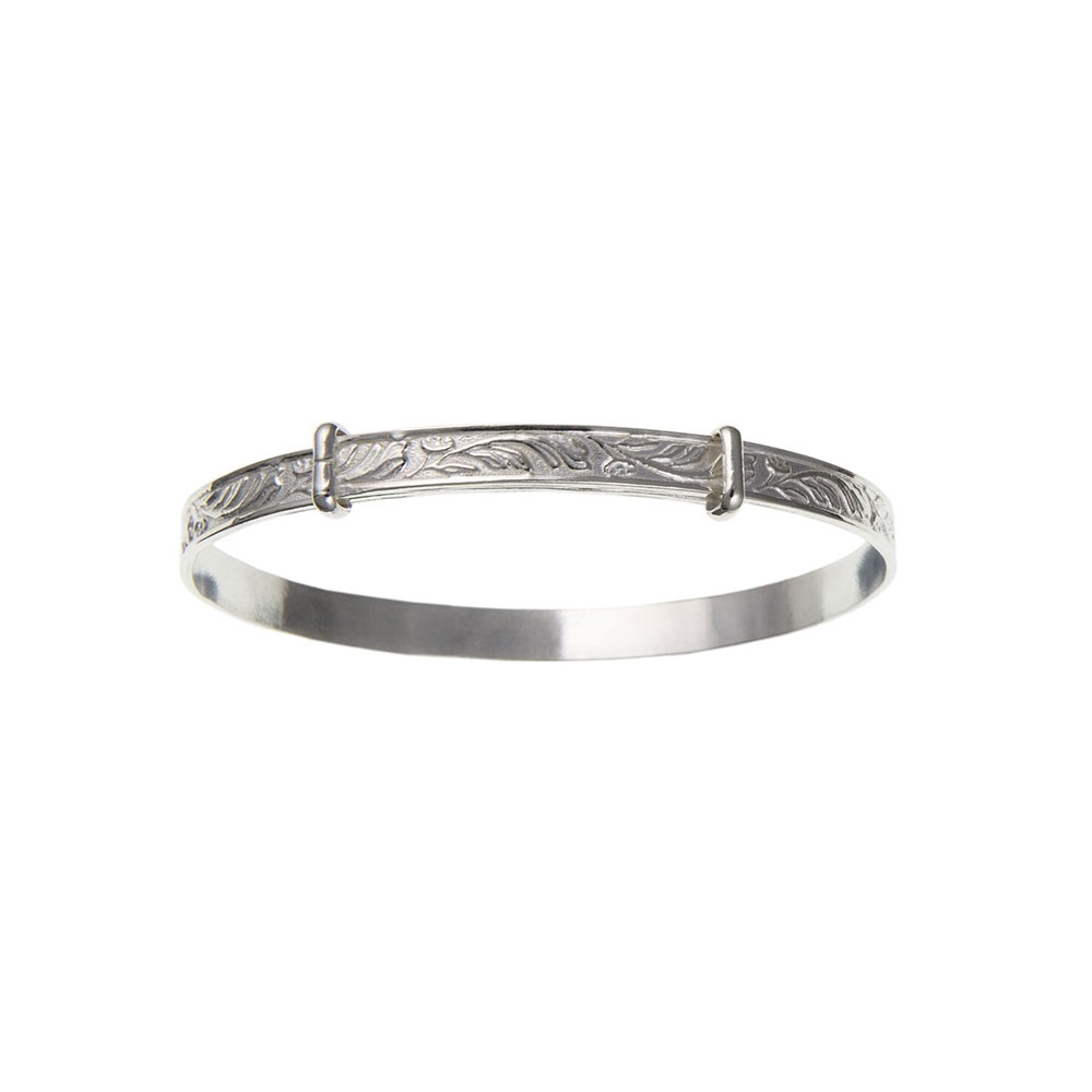 Sterling Silver 5mm Feature Hallmarked Expanding Bangle Woman's / Child's / Babies UK 925 HM