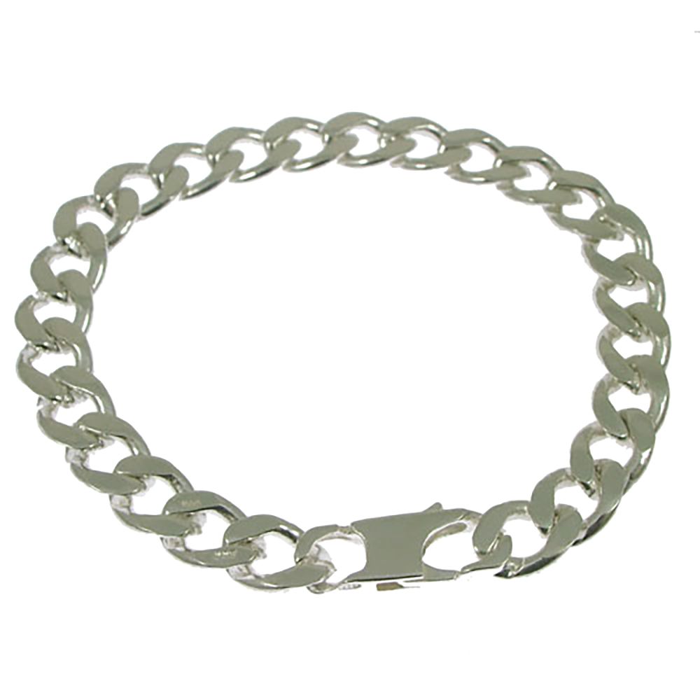 925 Sterling Silver Men's Heavy Curb Bracelet 21.1g