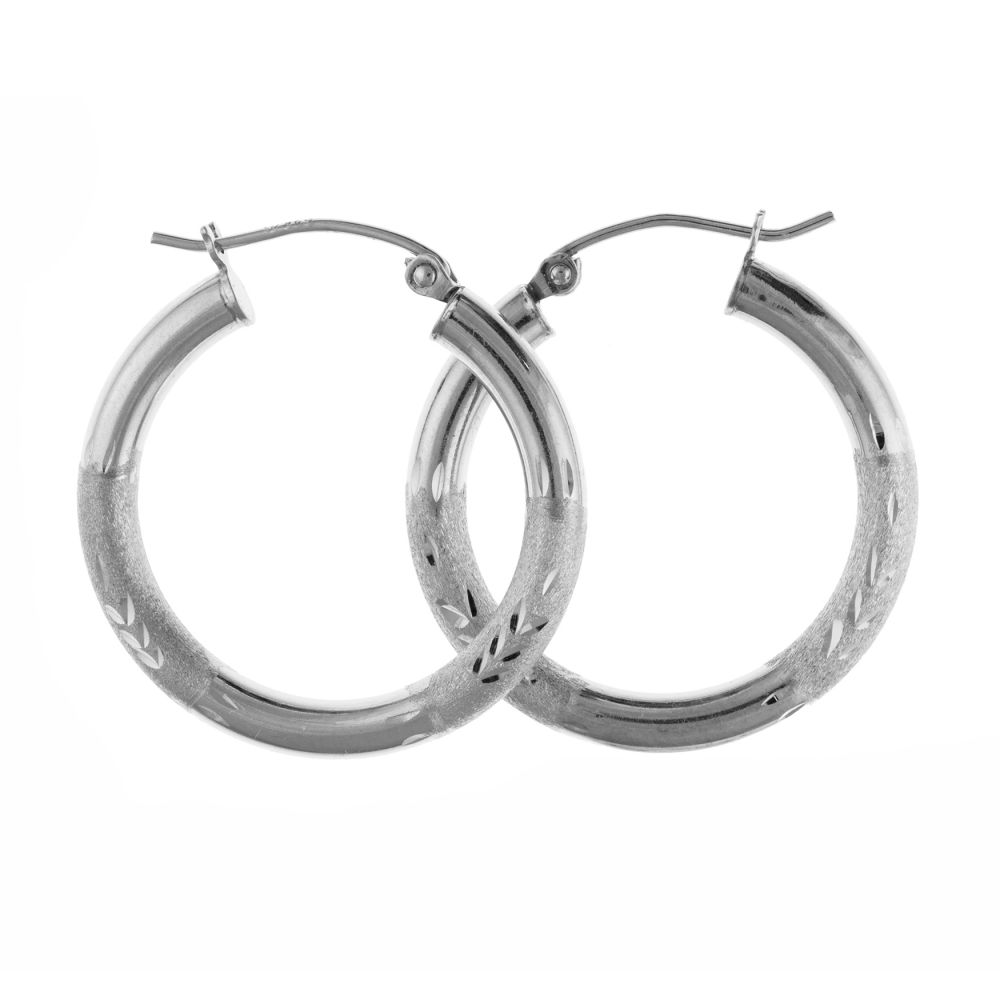 925 Sterling Silver Creole Earrings With Lever Catches