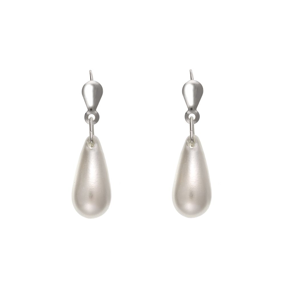 925 Sterling Silver Simulated Pearl Drop Earrings