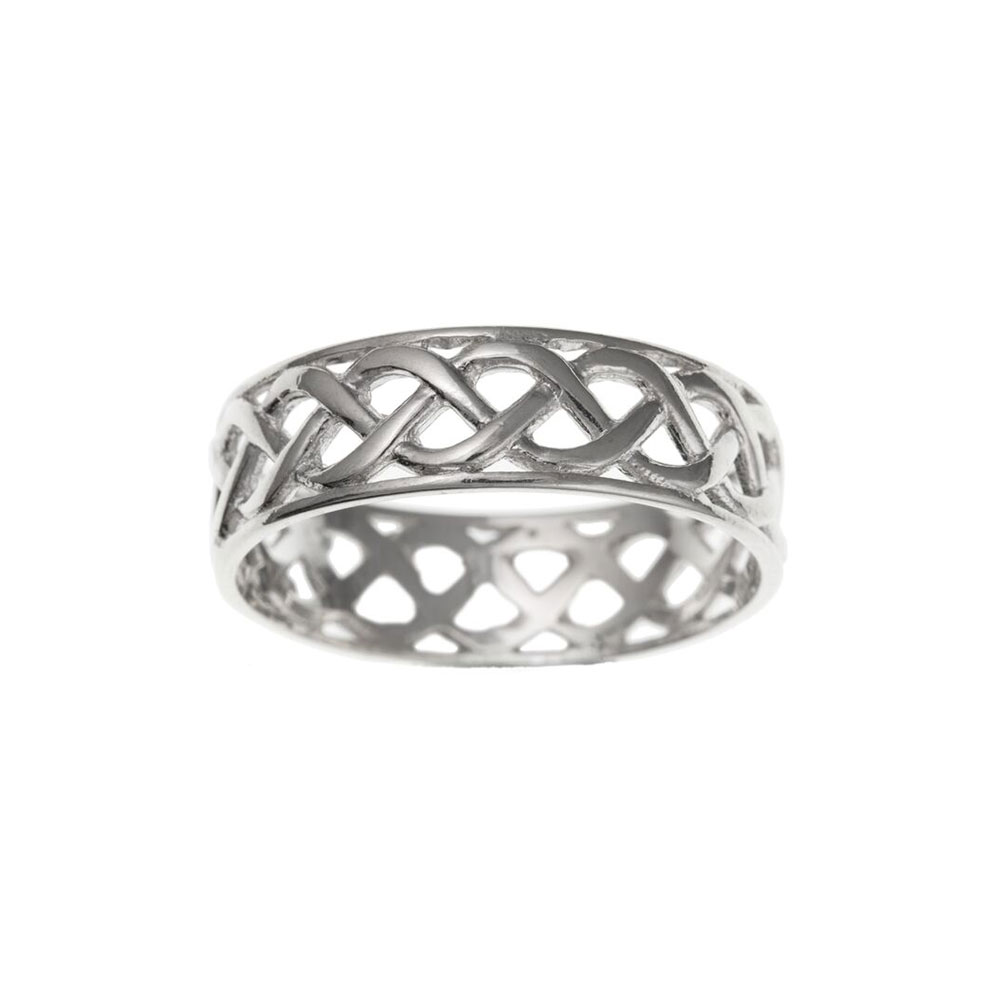 925 Sterling Silver Celtic Style Ladies / Womens Ring 7mm