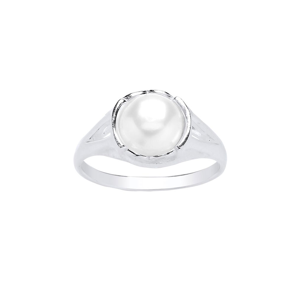 925 Sterling Silver Fresh Water Cultured Pearl 10mm Dress Ring
