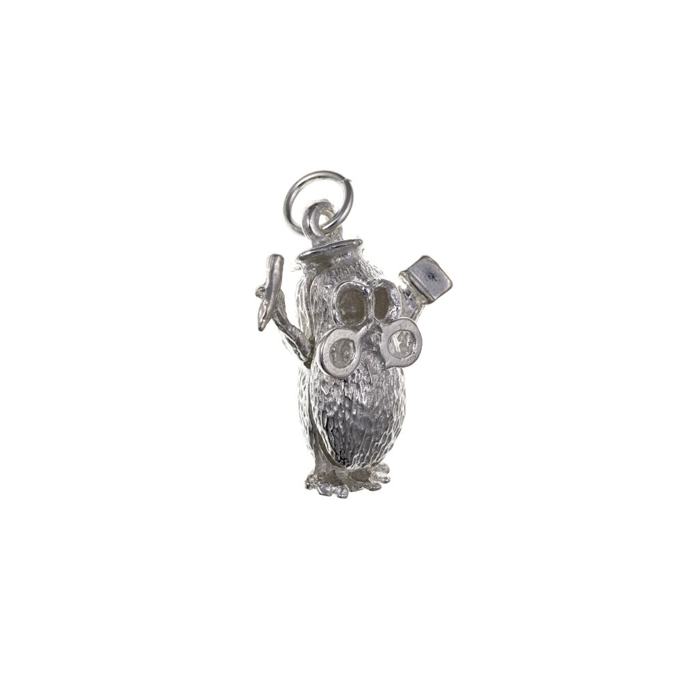 925 Sterling Silver Wise Old Owl Charm