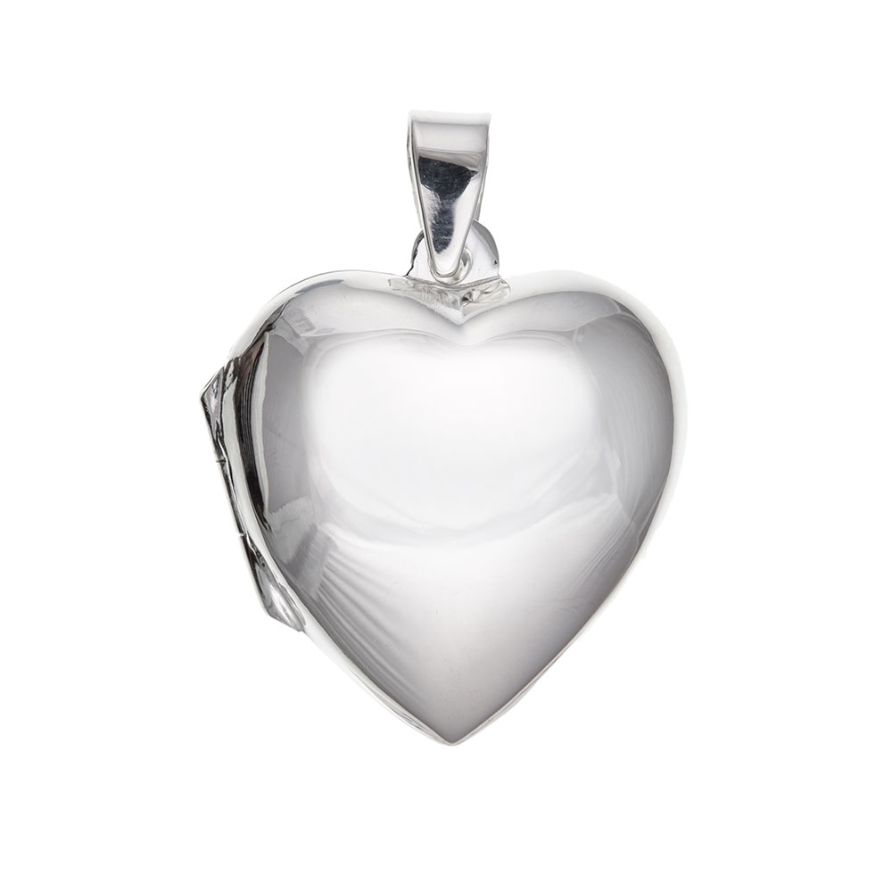 925 Sterling Silver Plain Heart Locket 30 x 22mm