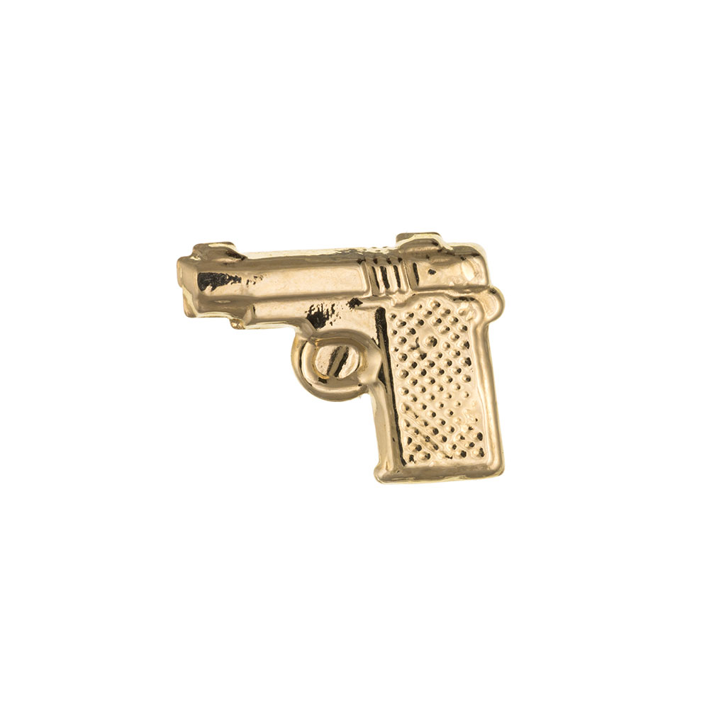 Men's 9ct Yellow Gold Pistol Stud 12 x 9mm