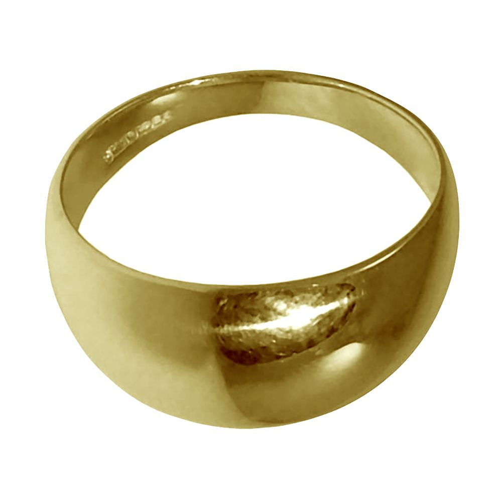 9ct Solid Gold Domed Ring Solid Back 11mm Wide
