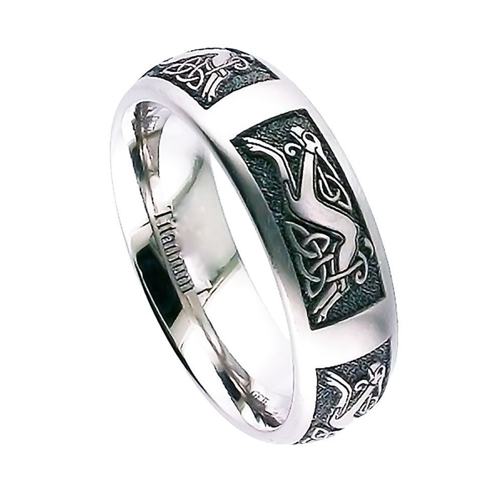 Titanium Celtic Court Comfort Wedding Ring