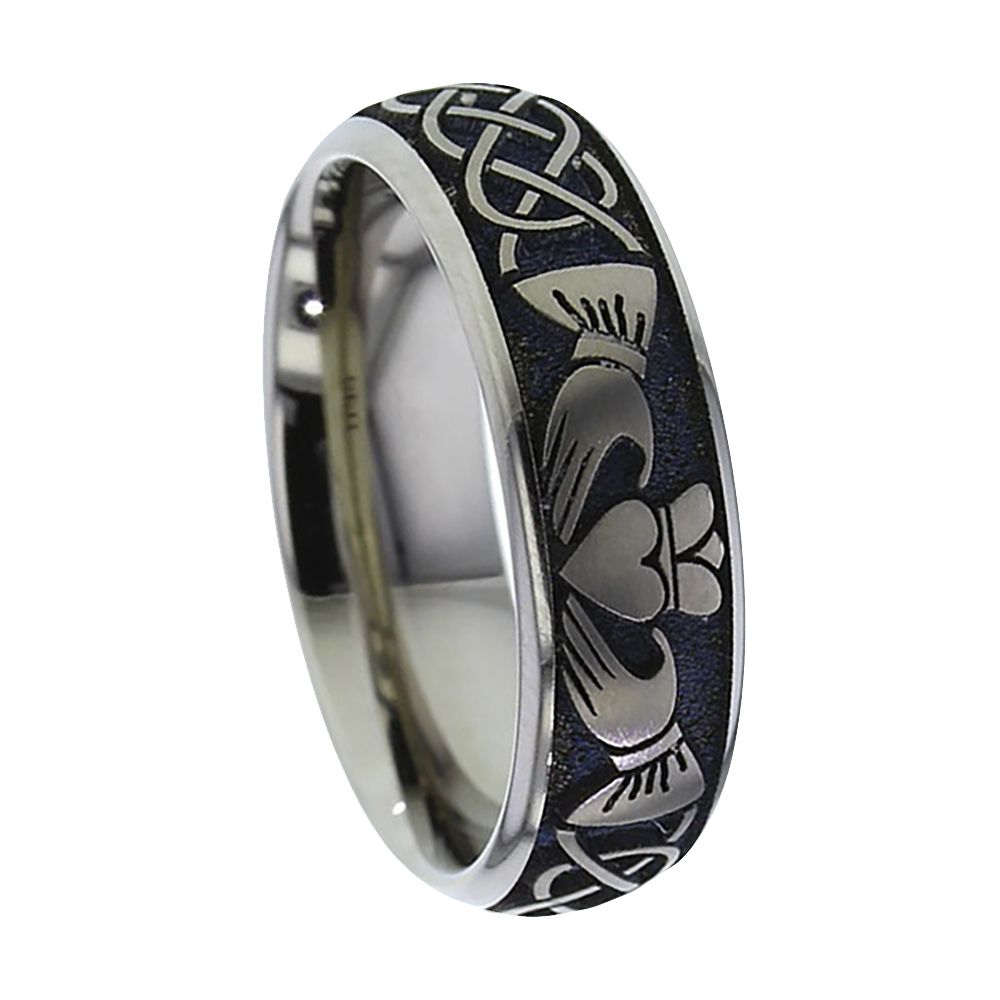 Titanium Claddagh Court Comfort Wedding Ring