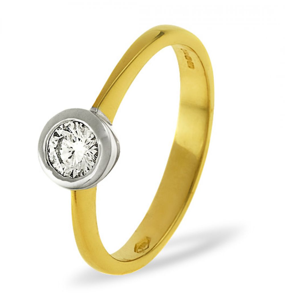 18ct Yellow Gold 0.25ct G/VS Solitaire Diamond Ring