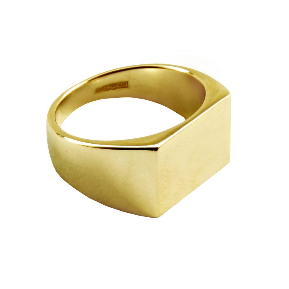 9ct Yellow Gold Initial Signet Rings 14 x 7mm