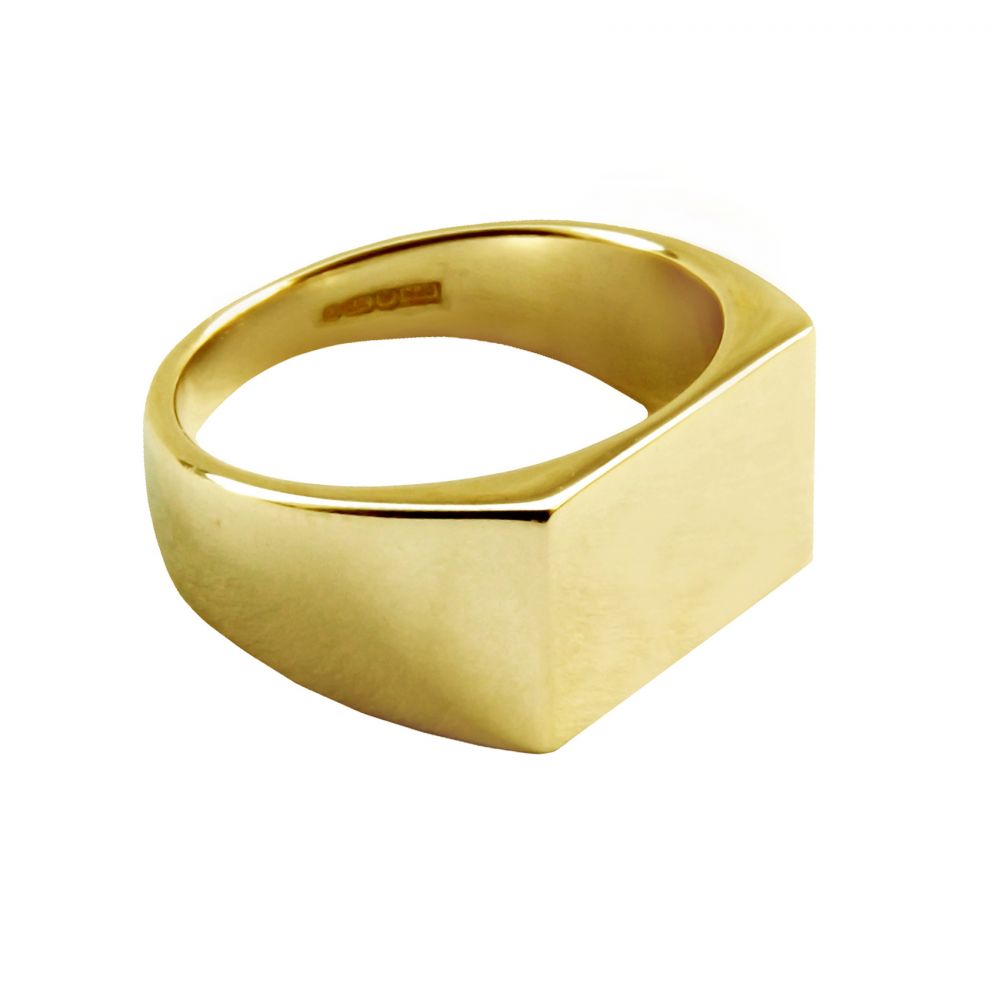 9ct Yellow Gold Initial Signet Rings 14 x 9mm