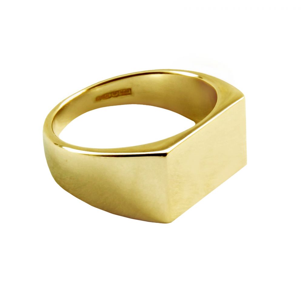 9ct Yellow Gold Initial Signet Rings 14 x 8mm