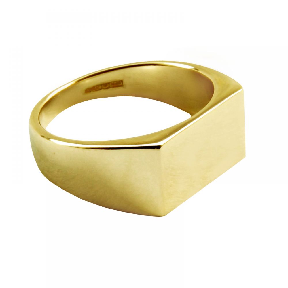 9ct Yellow Gold Initial Signet Rings 18 x 10mm