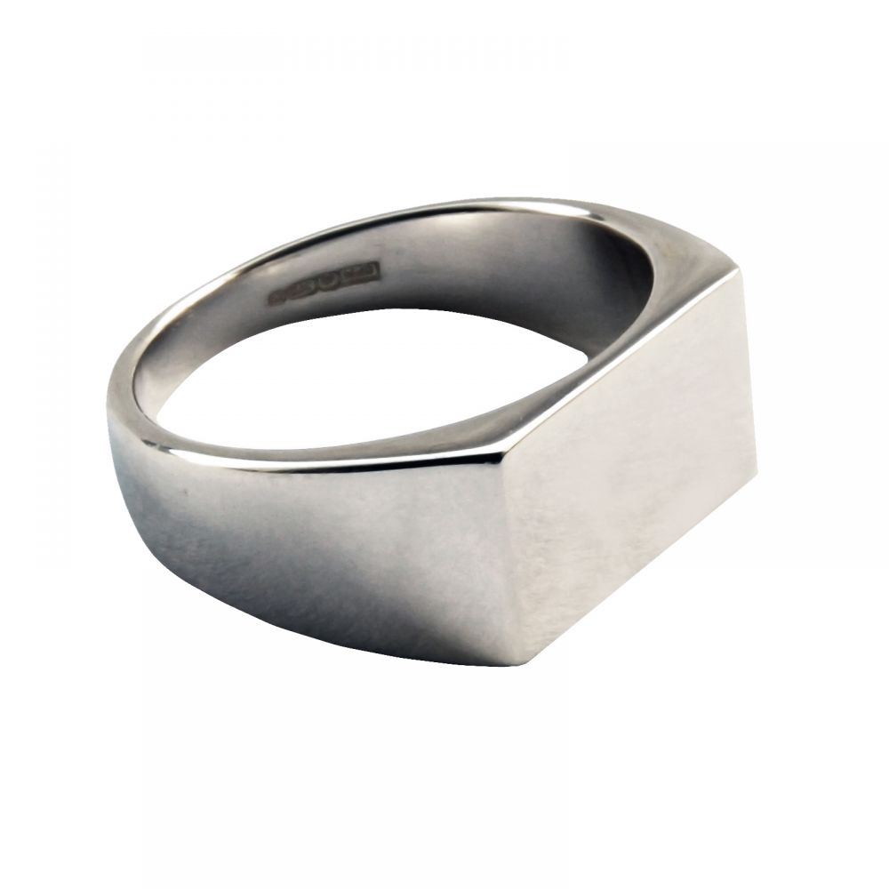 925 Sterling Silver Initial Signet Rings 18 x 10mm 15.6g